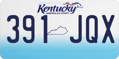 KY license plate 391JQX