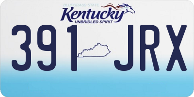 KY license plate 391JRX