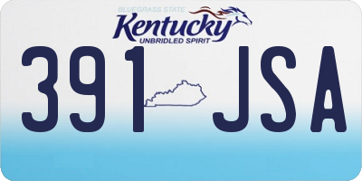 KY license plate 391JSA