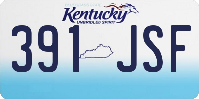 KY license plate 391JSF