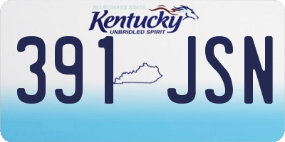 KY license plate 391JSN