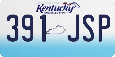KY license plate 391JSP