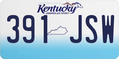 KY license plate 391JSW