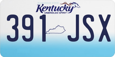 KY license plate 391JSX