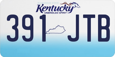 KY license plate 391JTB
