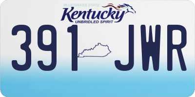 KY license plate 391JWR