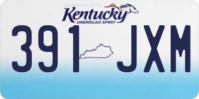 KY license plate 391JXM