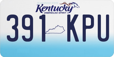 KY license plate 391KPU