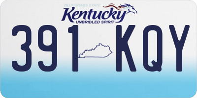 KY license plate 391KQY