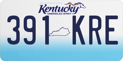 KY license plate 391KRE
