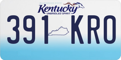 KY license plate 391KRO
