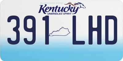 KY license plate 391LHD