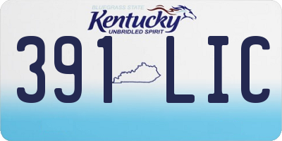 KY license plate 391LIC