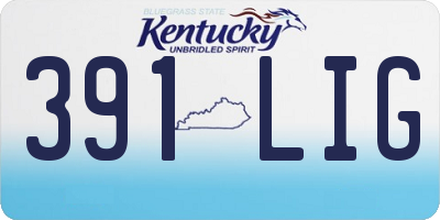 KY license plate 391LIG