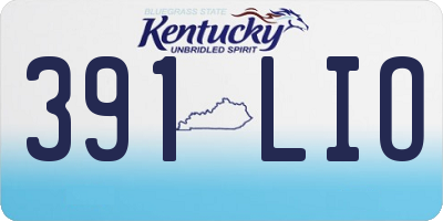 KY license plate 391LIO