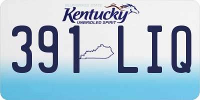 KY license plate 391LIQ
