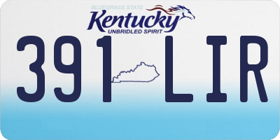 KY license plate 391LIR