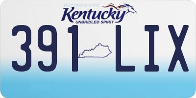 KY license plate 391LIX