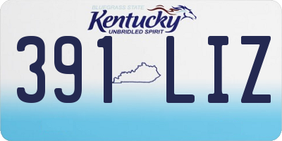 KY license plate 391LIZ