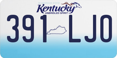 KY license plate 391LJO