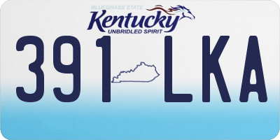 KY license plate 391LKA