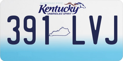 KY license plate 391LVJ
