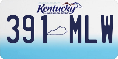 KY license plate 391MLW