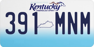 KY license plate 391MNM