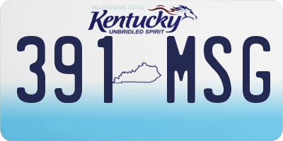 KY license plate 391MSG