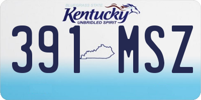 KY license plate 391MSZ
