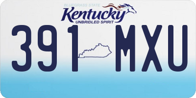 KY license plate 391MXU