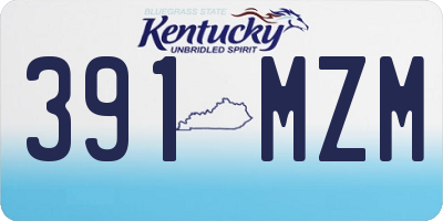 KY license plate 391MZM