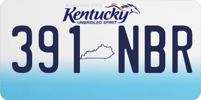 KY license plate 391NBR