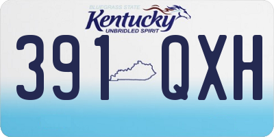 KY license plate 391QXH