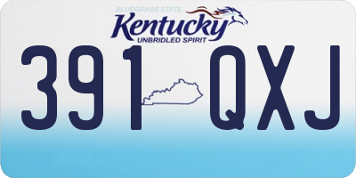 KY license plate 391QXJ