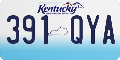 KY license plate 391QYA