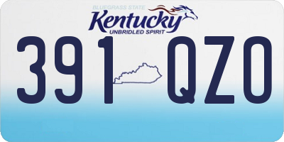 KY license plate 391QZO