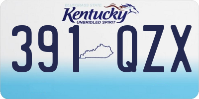 KY license plate 391QZX