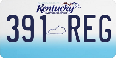 KY license plate 391REG
