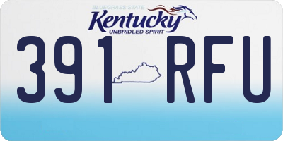 KY license plate 391RFU