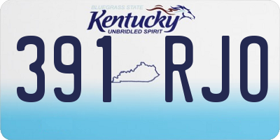 KY license plate 391RJO