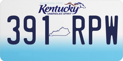 KY license plate 391RPW