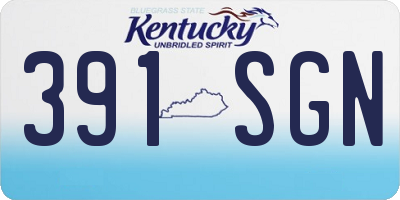 KY license plate 391SGN