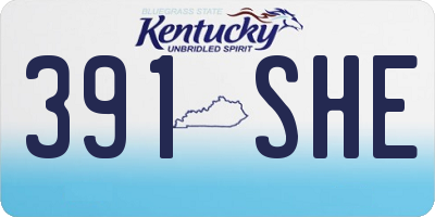 KY license plate 391SHE