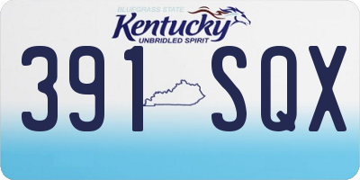 KY license plate 391SQX