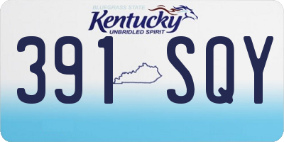 KY license plate 391SQY