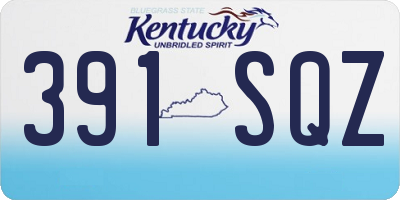 KY license plate 391SQZ