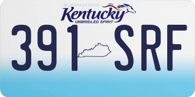 KY license plate 391SRF