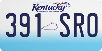 KY license plate 391SRO