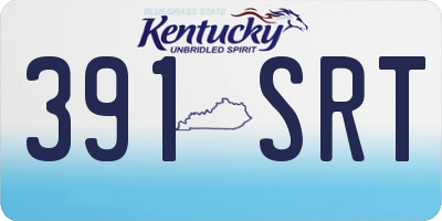 KY license plate 391SRT